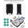 image:imageBAGSMART Expandable Carry On Luggage 22x14x9 Airline Approved 1OO PC Lightweight Hard Shell Suitcase 20 Inch Travel Luggage with Spinner Wheels Waterproof Rolling Suitcase BlackBlack
