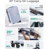 image:imageBAGSMART Expandable Carry On Luggage 22x14x9 Airline Approved 1OO PC Lightweight Hard Shell Suitcase 20 Inch Travel Luggage with Spinner Wheels Waterproof Rolling Suitcase BlackPurple