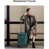 image:imageBAGSMART Expandable Carry On Luggage 22x14x9 Airline Approved 1OO PC Lightweight Hard Shell Suitcase 20 Inch Travel Luggage with Spinner Wheels Waterproof Rolling Suitcase BlackOlive Green