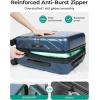 image:imageBAGSMART Expandable Carry On Luggage 22x14x9 Airline Approved 1OO PC Lightweight Hard Shell Suitcase 20 Inch Travel Luggage with Spinner Wheels Waterproof Rolling Suitcase BlackRoyal Blue