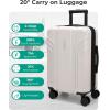image:imageBAGSMART Expandable Carry On Luggage 22x14x9 Airline Approved 1OO PC Lightweight Hard Shell Suitcase 20 Inch Travel Luggage with Spinner Wheels Waterproof Rolling Suitcase BlackBiege