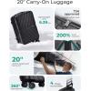 image:imageBAGSMART Expandable Carry On Luggage 22x14x9 Airline Approved 1OO PC Lightweight Hard Shell Suitcase 20 Inch Travel Luggage with Spinner Wheels Waterproof Rolling Suitcase BlackBlack