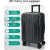 image:imageBAGSMART Expandable Carry On Luggage 22x14x9 Airline Approved 1OO PC Lightweight Hard Shell Suitcase 20 Inch Travel Luggage with Spinner Wheels Waterproof Rolling Suitcase BlackBlack