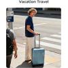 image:imageBAGSMART Expandable Carry On Luggage 22x14x9 Airline Approved 1OO PC Lightweight Hard Shell Suitcase 20 Inch Travel Luggage with Spinner Wheels Waterproof Rolling Suitcase BlackAiry Blue