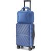 image:imageBAGSMART Expandable Carry On Luggage 22x14x9 Airline Approved 1OO PC Lightweight Hard Shell Suitcase 20 Inch Travel Luggage with Spinner Wheels Waterproof Rolling Suitcase BlackNavy Blue