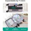 image:imageBAGSMART Expandable Carry On Luggage 22x14x9 Airline Approved 1OO PC Lightweight Hard Shell Suitcase 20 Inch Travel Luggage with Spinner Wheels Waterproof Rolling Suitcase BlackRose Purple
