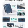 image:imageBAGSMART Expandable Carry On Luggage 22x14x9 Airline Approved 1OO PC Lightweight Hard Shell Suitcase 20 Inch Travel Luggage with Spinner Wheels Waterproof Rolling Suitcase BlackRoyal Blue