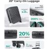 image:imageBAGSMART Expandable Carry On Luggage 22x14x9 Airline Approved 1OO PC Lightweight Hard Shell Suitcase 20 Inch Travel Luggage with Spinner Wheels Waterproof Rolling Suitcase BlackGray 10