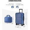 image:imageBAGSMART Expandable Carry On Luggage 22x14x9 Airline Approved 1OO PC Lightweight Hard Shell Suitcase 20 Inch Travel Luggage with Spinner Wheels Waterproof Rolling Suitcase BlackNavy Blue