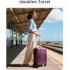 image:imageBAGSMART Expandable Carry On Luggage 22x14x9 Airline Approved 1OO PC Lightweight Hard Shell Suitcase 20 Inch Travel Luggage with Spinner Wheels Waterproof Rolling Suitcase BlackPurplish Red