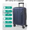 image:imageBAGSMART Expandable Carry On Luggage 22x14x9 Airline Approved 1OO PC Lightweight Hard Shell Suitcase 20 Inch Travel Luggage with Spinner Wheels Waterproof Rolling Suitcase BlackDark Blue