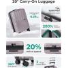 image:imageBAGSMART Expandable Carry On Luggage 22x14x9 Airline Approved 1OO PC Lightweight Hard Shell Suitcase 20 Inch Travel Luggage with Spinner Wheels Waterproof Rolling Suitcase BlackRose Purple