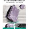 image:imageBAGSMART Expandable Carry On Luggage 22x14x9 Airline Approved 1OO PC Lightweight Hard Shell Suitcase 20 Inch Travel Luggage with Spinner Wheels Waterproof Rolling Suitcase BlackLavender Purple