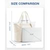 image:imageBAGSMART Foldable Tote Bag with Drawstring Bag Tote Bag Shoulder Bag Top Handle Handbag for Travel Work Beach GymBeige 1
