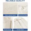 image:imageBAGSMART Foldable Tote Bag with Drawstring Bag Tote Bag Shoulder Bag Top Handle Handbag for Travel Work Beach GymBeige 1
