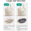 image:imageBAGSMART Foldable Tote Bag with Drawstring Bag Tote Bag Shoulder Bag Top Handle Handbag for Travel Work Beach GymBeige
