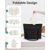 image:imageBAGSMART Foldable Tote Bag with Drawstring Bag Tote Bag Shoulder Bag Top Handle Handbag for Travel Work Beach GymBeige