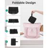image:imageBAGSMART Foldable Tote Bag with Drawstring Bag Tote Bag Shoulder Bag Top Handle Handbag for Travel Work Beach GymFoldableblack