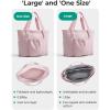 image:imageBAGSMART Foldable Tote Bag with Drawstring Bag Tote Bag Shoulder Bag Top Handle Handbag for Travel Work Beach GymFoldablepink
