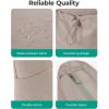 image:imageBAGSMART Foldable Tote Bag with Drawstring Bag Tote Bag Shoulder Bag Top Handle Handbag for Travel Work Beach GymGrayish Brown