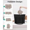 image:imageBAGSMART Foldable Tote Bag with Drawstring Bag Tote Bag Shoulder Bag Top Handle Handbag for Travel Work Beach GymGrayish Brown