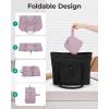 image:imageBAGSMART Foldable Tote Bag with Drawstring Bag Tote Bag Shoulder Bag Top Handle Handbag for Travel Work Beach GymPurple