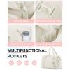 image:imageBAGSMART Gym Bag for Women Carry on Weekender Overnight Bag Travel Duffel Bags with Trolley Sleeve Personal Item Travel Bag Tote Bag Workout Dance BagPinkMediumLight Beige