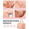 image:imageBAGSMART Gym Bag for Women Carry on Weekender Overnight Bag Travel Duffel Bags with Trolley Sleeve Personal Item Travel Bag Tote Bag Workout Dance BagPinkMediumOrange