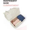 image:imageBAGSMART Gym Bag for Women Carry on Weekender Overnight Bag Travel Duffel Bags with Trolley Sleeve Personal Item Travel Bag Tote Bag Workout Dance BagPinkMediumLight Beige