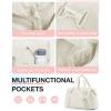 image:imageBAGSMART Gym Bag for Women Carry on Weekender Overnight Bag Travel Duffel Bags with Trolley Sleeve Personal Item Travel Bag Tote Bag Workout Dance BagPinkMediumLight Beige