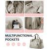 image:imageBAGSMART Gym Bag for Women Carry on Weekender Overnight Bag Travel Duffel Bags with Trolley Sleeve Personal Item Travel Bag Tote Bag Workout Dance BagPinkMediumBeige