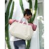 image:imageBAGSMART Gym Bag for Women Carry on Weekender Overnight Bag Travel Duffel Bags with Trolley Sleeve Personal Item Travel Bag Tote Bag Workout Dance BagPinkMediumLight Beige