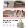 image:imageBAGSMART Gym Bag for Women Carry on Weekender Overnight Bag Travel Duffel Bags with Trolley Sleeve Personal Item Travel Bag Tote Bag Workout Dance BagPinkMediumBeige