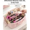 image:imageBAGSMART Hair Tool Organizer Travel Bag Compatible with Dyson Airwrap Shark Hair Dryer Wideopen Accessories Organizer with Heat Resistant Mat Makeup Bag for Dyson Attachments Curling Iron BrownBaby Pink