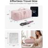 image:imageBAGSMART Hair Tool Organizer Travel Bag Compatible with Dyson Airwrap Shark Hair Dryer Wideopen Accessories Organizer with Heat Resistant Mat Makeup Bag for Dyson Attachments Curling Iron BrownBlack