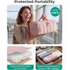 image:imageBAGSMART Hair Tool Organizer Travel Bag Compatible with Dyson Airwrap Shark Hair Dryer Wideopen Accessories Organizer with Heat Resistant Mat Makeup Bag for Dyson Attachments Curling Iron BrownBaby Pink