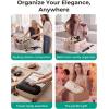 image:imageBAGSMART Hair Tool Organizer Travel Bag Compatible with Dyson Airwrap Shark Hair Dryer Wideopen Accessories Organizer with Heat Resistant Mat Makeup Bag for Dyson Attachments Curling Iron BrownBaby Pink