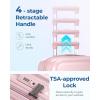image:imageBAGSMART Hardside Expandable Luggage With Spinner Wheels PC Lightweight CarryOn Luggage Airline Approved With TSA Lock Durable Women Travel Suitcase Carry On 20 Inch BeigePink