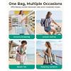 image:imageBAGSMART Large Beach Bag for Women Oversize Tote Bag for TravelSwim PoolSummer  3Ways to Carry Cruise Essentials Family Picnic Extralarge mom bag Sandproof zip open Mothers day giftsPink Stripe