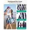 image:imageBAGSMART Large Beach Bag for Women Oversize Tote Bag for TravelSwim PoolSummer  3Ways to Carry Cruise Essentials Family Picnic Extralarge mom bag Sandproof zip open Mothers day giftsForest Green Stripe