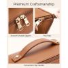 image:imageBAGSMART Makeup Bag Travel Cosmetic Bag Large Make Up Bag Flat Open Toiletry Bag for Women PU Leather Travel Essentials Organizer Case Wideopen Pouch Purse for Skincare Brushes Classic Brown11 Blush Purple