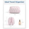 image:imageBAGSMART Makeup Bag Travel Cosmetic Bag Puffy Padded Make Up Bag for Women Makeup Organizer Case Wideopen Pouch Purse Travel Essentials Toiletries Accessories Brushes PinkCDark Pink