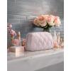 image:imageBAGSMART Makeup Bag Travel Cosmetic Bag Puffy Padded Make Up Bag for Women Makeup Organizer Case Wideopen Pouch Purse Travel Essentials Toiletries Accessories Brushes PinkEBeige