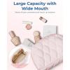 image:imageBAGSMART Makeup Bag Travel Cosmetic Bag Puffy Padded Make Up Bag for Women Makeup Organizer Case Wideopen Pouch Purse Travel Essentials Toiletries Accessories Brushes PinkEBeige