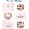 image:imageBAGSMART Makeup Bag Travel Cosmetic Bag Puffy Padded Make Up Bag for Women Makeup Organizer Case Wideopen Pouch Purse Travel Essentials Toiletries Accessories Brushes PinkAPink