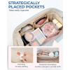 image:imageBAGSMART Makeup Bag Travel Toiletry Bag Puffy Padded Make Up Bags for Women Makeup Organizer Case Wideopen Pouch Purse Travel Essentials Toiletries Accessories Brushes Pink05Blue