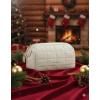 image:imageBAGSMART Makeup Bag Travel Toiletry Bag Puffy Padded Make Up Bags for Women Makeup Organizer Case Wideopen Pouch Purse Travel Essentials Toiletries Accessories Brushes Pink03Beige