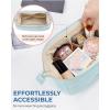 image:imageBAGSMART Makeup Bag Travel Toiletry Bag Puffy Padded Make Up Bags for Women Makeup Organizer Case Wideopen Pouch Purse Travel Essentials Toiletries Accessories Brushes Pink05Blue