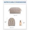 image:imageBAGSMART Makeup Bag Travel Toiletry Bag Puffy Padded Make Up Bags for Women Makeup Organizer Case Wideopen Pouch Purse Travel Essentials Toiletries Accessories Brushes Pink09Camel