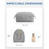 image:imageBAGSMART Makeup Bag Travel Toiletry Bag Puffy Padded Make Up Bags for Women Makeup Organizer Case Wideopen Pouch Purse Travel Essentials Toiletries Accessories Brushes Pink08Grey